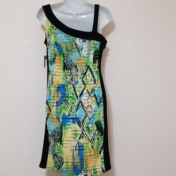 Goa Multicolor Abstract Print Dress In A Size 6 - Picture 3 of 7